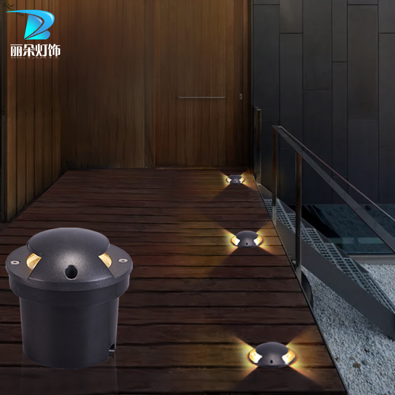 Side glowing lamp embedded floor lamp outdoor waterproof LED walkway courtyard lawn lawn square ground lights