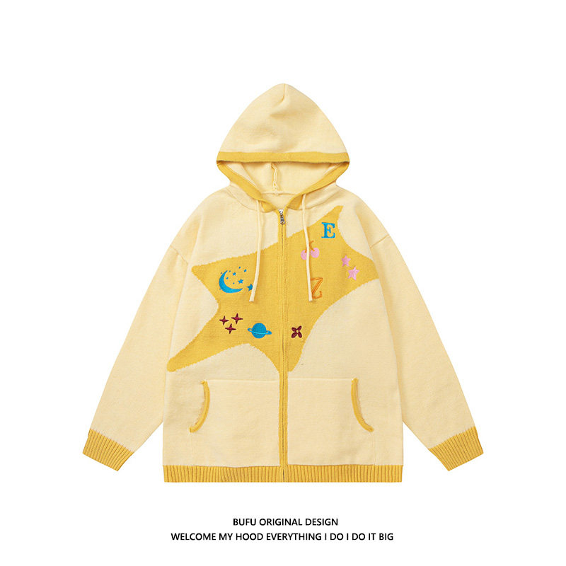 Millions of teenage national tide milk fu sweet hooded sweater coat men and women autumn and winter couple retro knife shirt