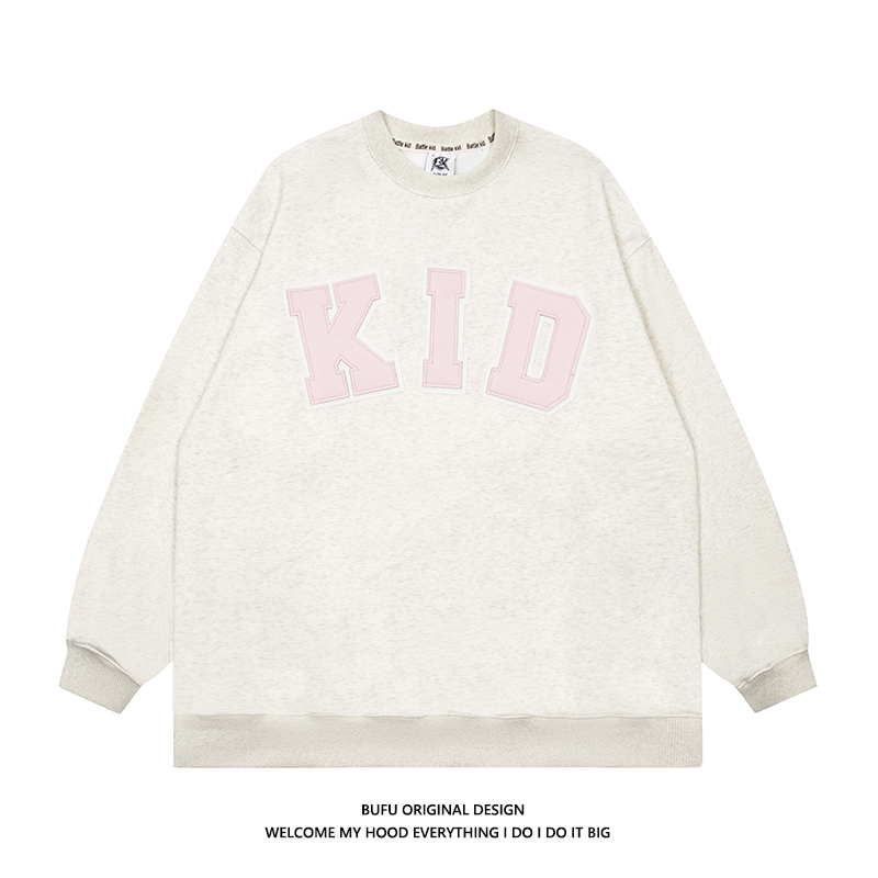 Millions of teenage American-style retro-American tide card plus thickening round-neck sweater men and women couples beat underwear