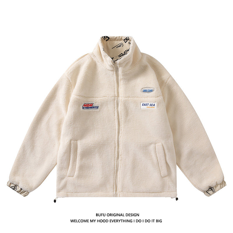 Millions of teenage national tide cards wear lamb cotton cotton cotton cotton cotton cotton cotton lamb coat on both sides