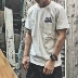 Bản gốc mùa hè mới Nhật Bản giả mạo phim hoạt hình in hình áo thun nam cổ tròn Slim túi ngắn tay nam triều Áo phông ngắn