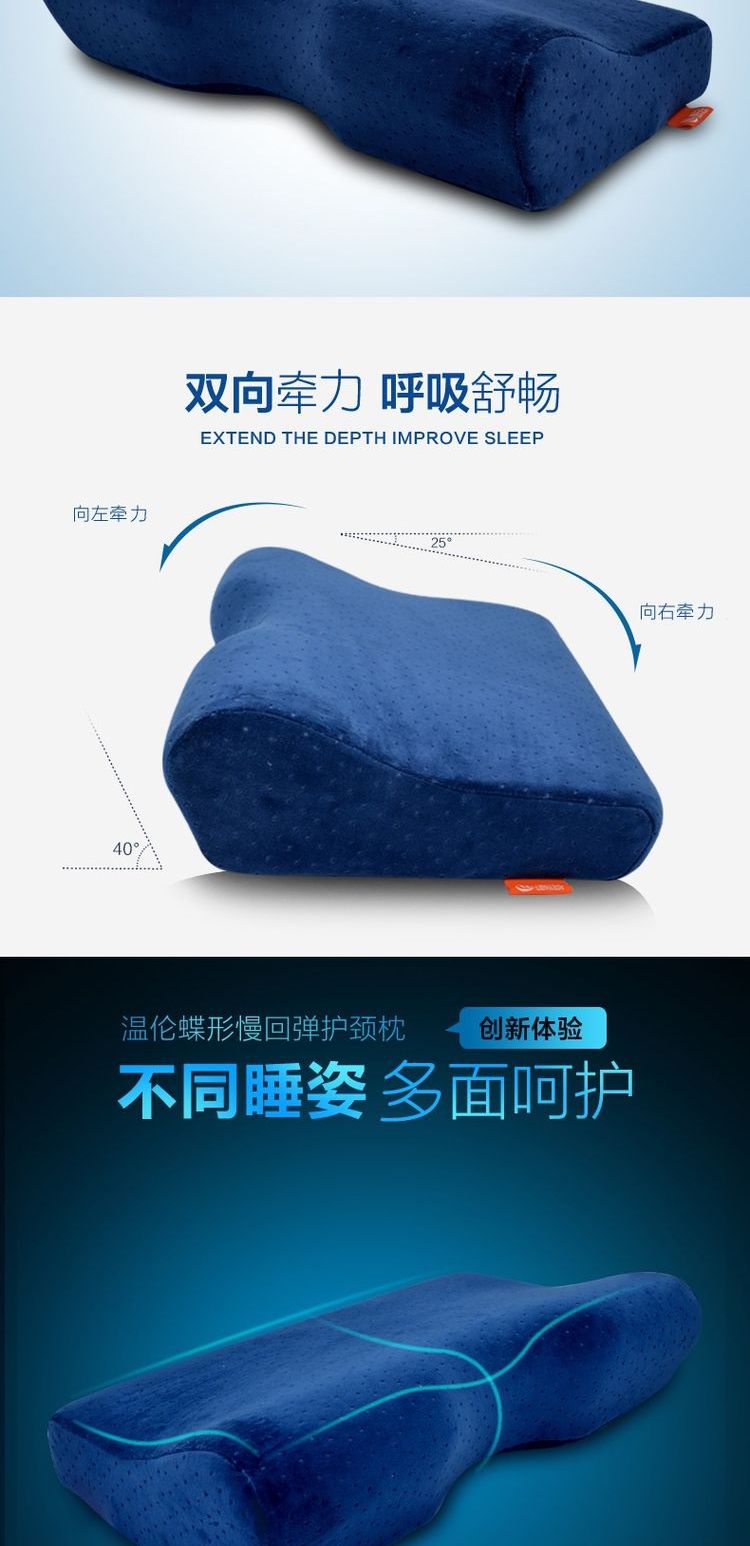 Gối kích thước mềm và cứng bướm nhớ gối cổ tử cung gối bảo vệ gối cổ tử cung đầu chậm phục hồi sức khỏe gối đơn - Gối gối cho mẹ bầu
