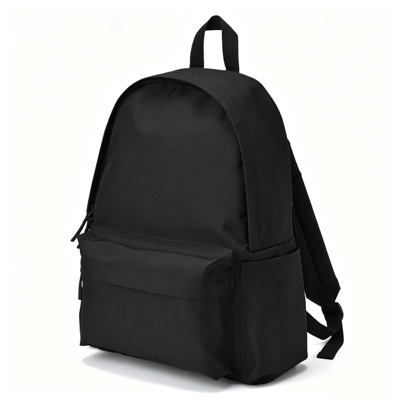Backpack with No Logo, Japanese-Style, Lightweight, Black, Simple, Large Capacity, Computer Backpack, Canvas Bag for Male and Female College Students, School Bag