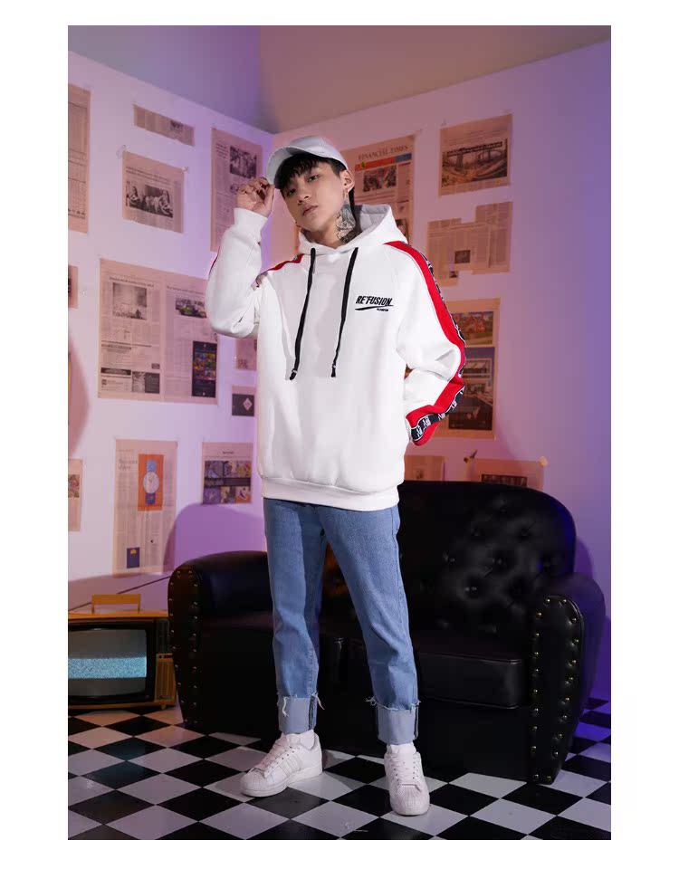 Áo len nam mùa thu đầu mùa thu nam 2018 mới toanh thương hiệu áo khoác oversize phiên bản Hàn Quốc hoang dã hoodie màu be