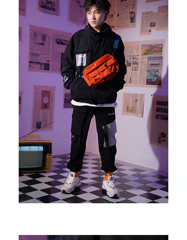 Áo khoác hip hop nam thương hiệu thủy triều hiphop Châu Âu và áo gió đường phố Hoa Kỳ mùa thu đôi nam mới áo gió nam