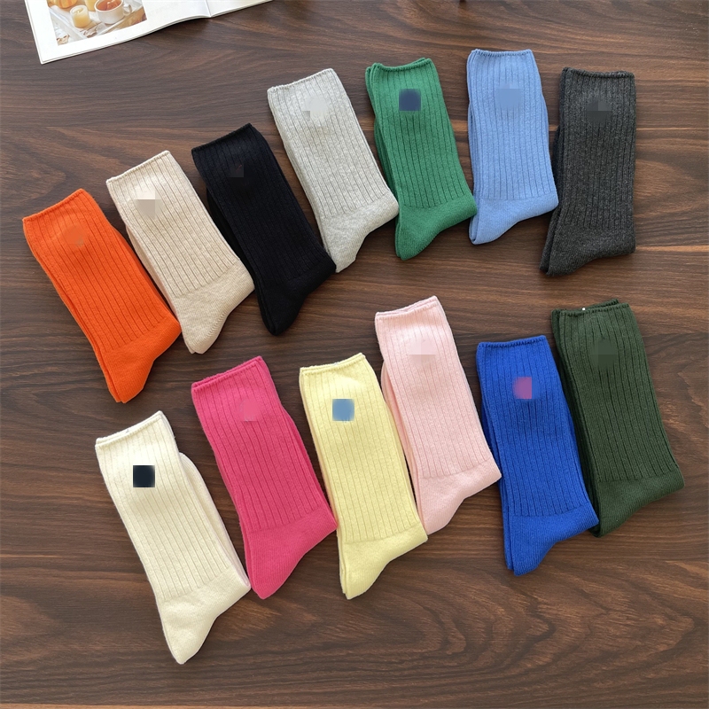 Men's Socks for Foreign Trade with Embroidered Logo, High Tube Socks, Pure Cotton, Colorful, Thick Socks, Fashionable, Unique, Extra Thick, Warm, Odor-Resistant Long Socks
