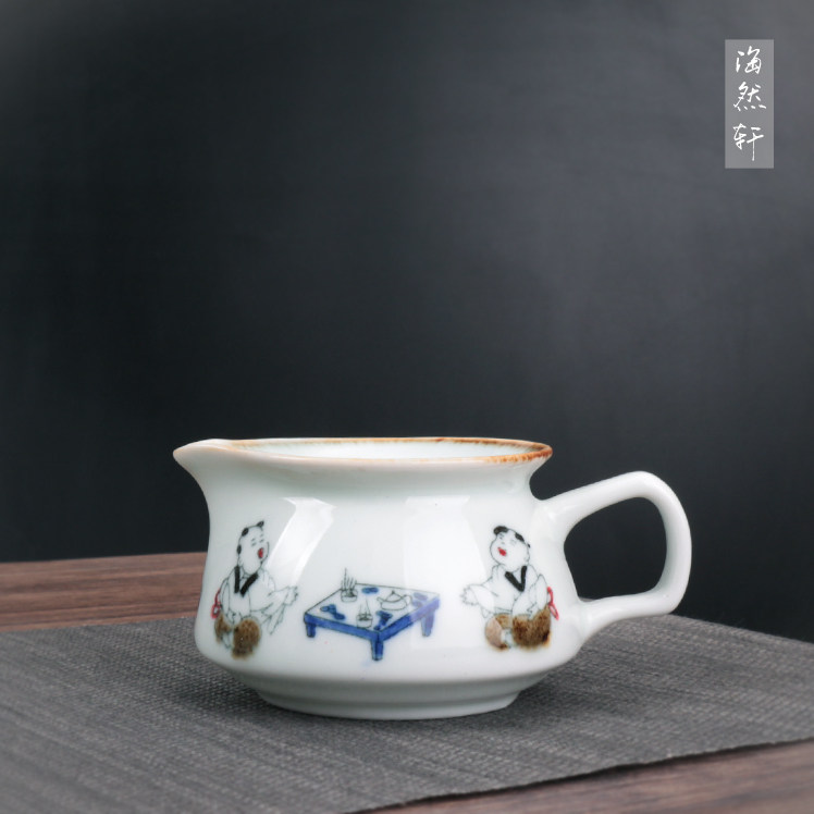 Day Style Hand Painting Fair Cup Jingdezhen Qinghua Porcelain Utiliti tea with children's tea Sea Fair Cup Sub-tea Tea Cup