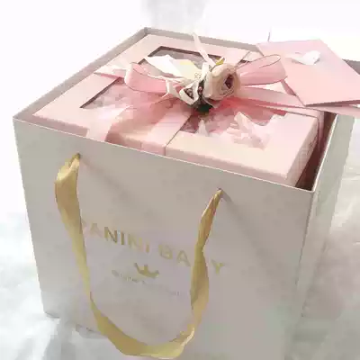 Baby gift box full moon female baby 100 day banquet cotton princess dress set Gift Birthday Gift high-end autumn and winter