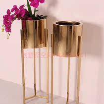 Stainless Steel Flower Pot Profiled Outdoor Pendulum cylinder Metal Outdoor Flower Box Art florator Large flower shelf