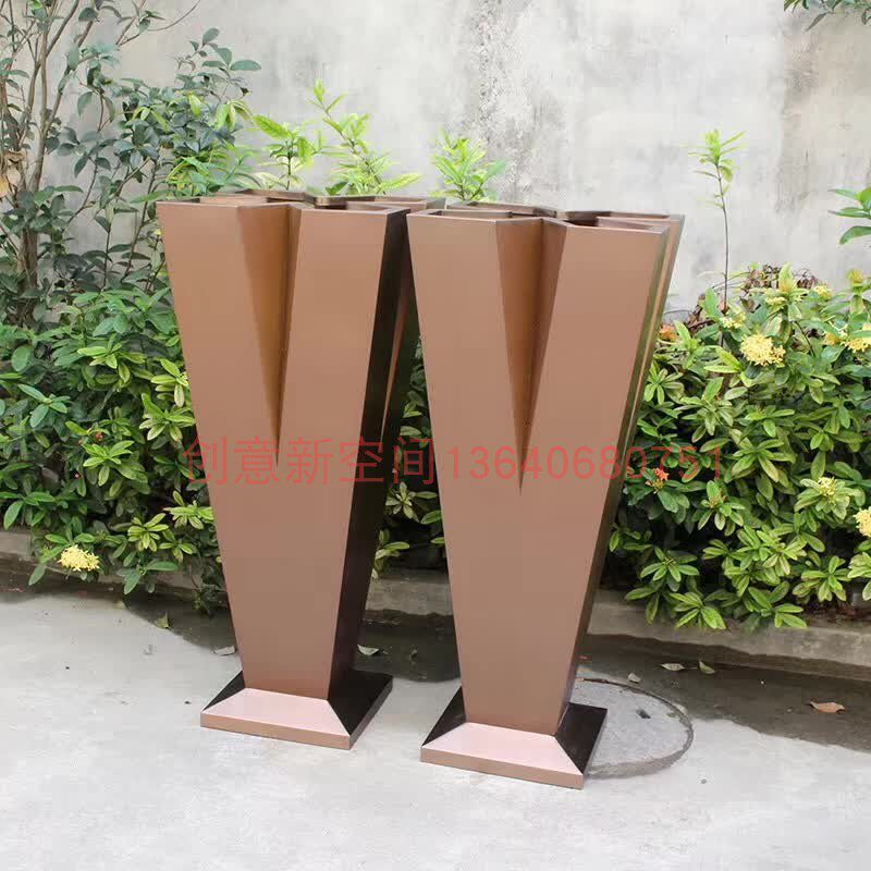 Stainless Steel Flower Case Outdoor Metal Upscale Flower Bowl Florator Sample House Display Centre Flower Altar Hotel Mall Square Flower Pots Customised
