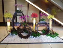 Custom Stainless Steel Flower Shelf Balcony Outdoor Eu Type Creativity Modern Minima Flower Pot Hotel Flower Arrangement Decoration