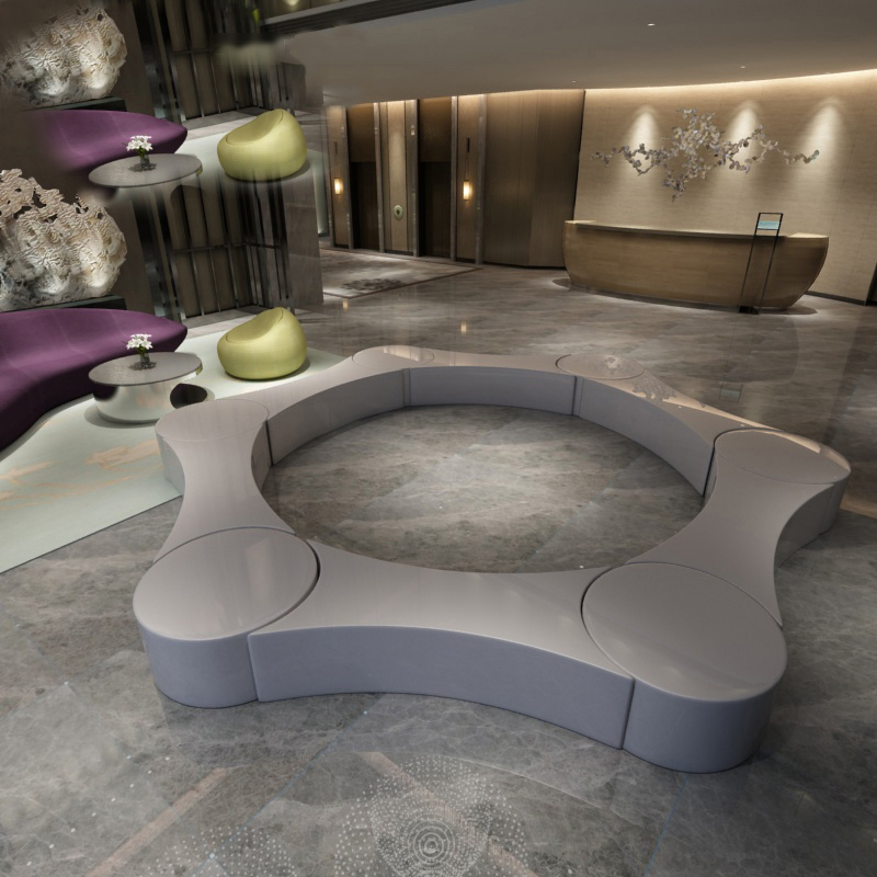 Fiberglass shopping mall public rest area seat personality modeling Meichen art leisure chair cinema multi-person seat stool