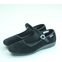Double star womens shoes light soft soles casual shoes high grade black velvet shoes women hotel work shoes