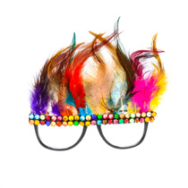 Feather glasses bar night show Christmas Halloween funny birthday party sun glasses catwalk atmosphere glasses