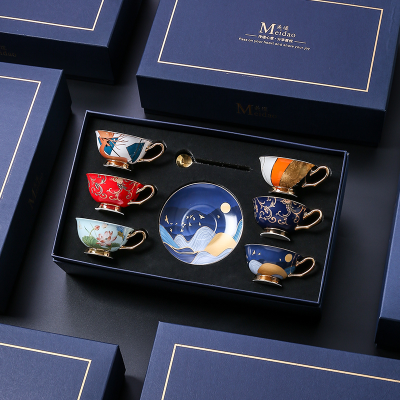 Beauty Avenue Coffee Cup High-end Delicacy designer Bones Porcelain Mug Gift Box High Face Value Afternoon Tea Tea Set Group