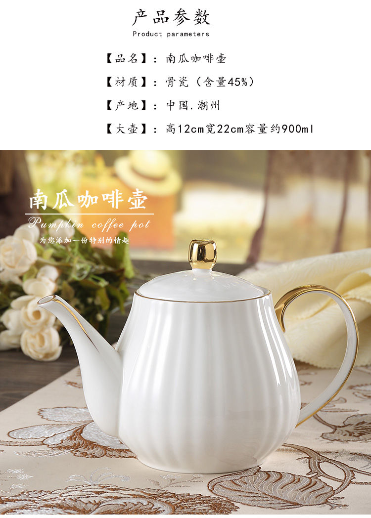 Xương Trung Quốc nồi cà phê nhà Châu Âu trà vàng nghệ thuật Ý nồi gốm sứ ấm trà dài miệng mỏng nồi miệng bình pha cà phê moka