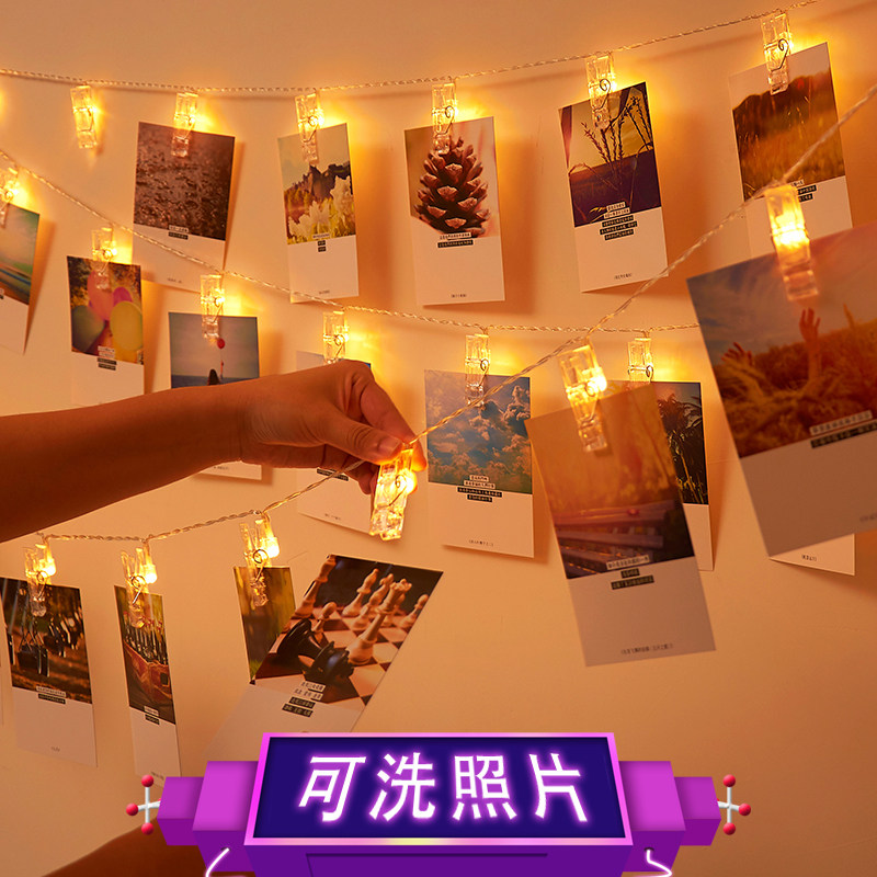 led photo clip lantern luminous clip flash light string star light photo wall layout photo clip creative