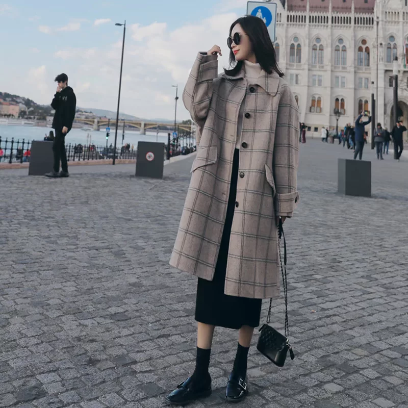Woolen woolen coat, long jacket, 2022 years, mid-length, increased thickness
