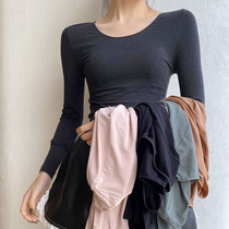 Strange uncle (slim body build artifact) autumn and winter high-elastic solid color thermal underwear womens thin autumn clothes base shirt