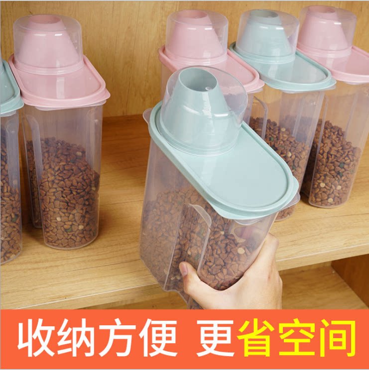 Rabbit Grain Barrel Dog Food Cat Food Barrel Sealed Moisture-proof Plastic Pet storage Grain Bucket Grain Jar Hamster Grain Store Grain Bucket