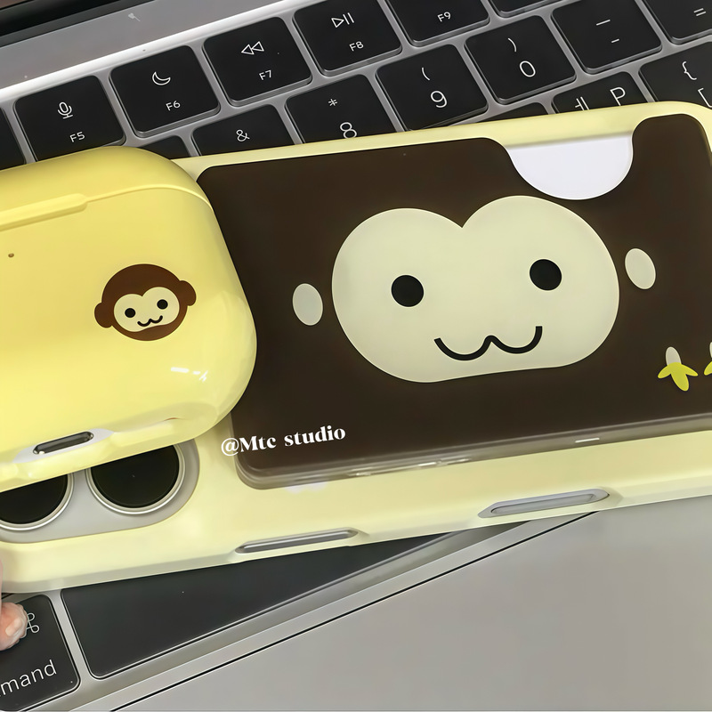 Korean Style ins Retro Cute Little Monkey Magnetic Card Holder Suitable for 18Pro Apple 17Promax Phone Case 15/14 New Model 16Promax Protective Case 13 Female 17Air Protective Case Korean Style ins Retro Cute Little Monkey Magnetic Card Holder Suitable for 18Pro Apple 17Promax Phone Case 15/14 New Model 16Promax Protective Case 13 Female 17Air Protective Case