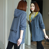 Windbreaker womens long small 2021 spring and autumn new temperament short large size loose Korean version of the popular jacket