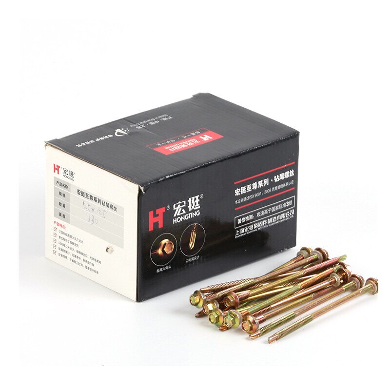 Macro Quite National Standard Flange External Hexagon Drilling Tail Screw Beating Iron Color Steel Tile Self Tapping Self Drilling Self Drilling With Spacer Dovetail Nail