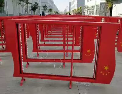 Outdoor wrought iron light pole light box Road flag double-sided street lamp billboard hanging China knot blister red frame backplane