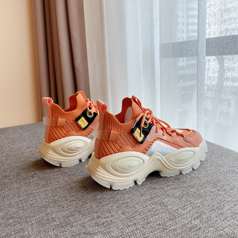 Aimeiqi European station women's casual shoes comfortable thick bottom 2022 summer new heightening old shoes all-match tide