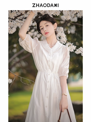 赵大喜 Весеннее платье, рубашка, (в наличии на складе), французский стиль