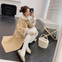 Big happy homemade double-sided wool woolen coat women 2019 Winter new Hepburn wind long woolen coat