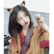 Big happy homemade retro crewneck lantern sleeve dress shirt blouse