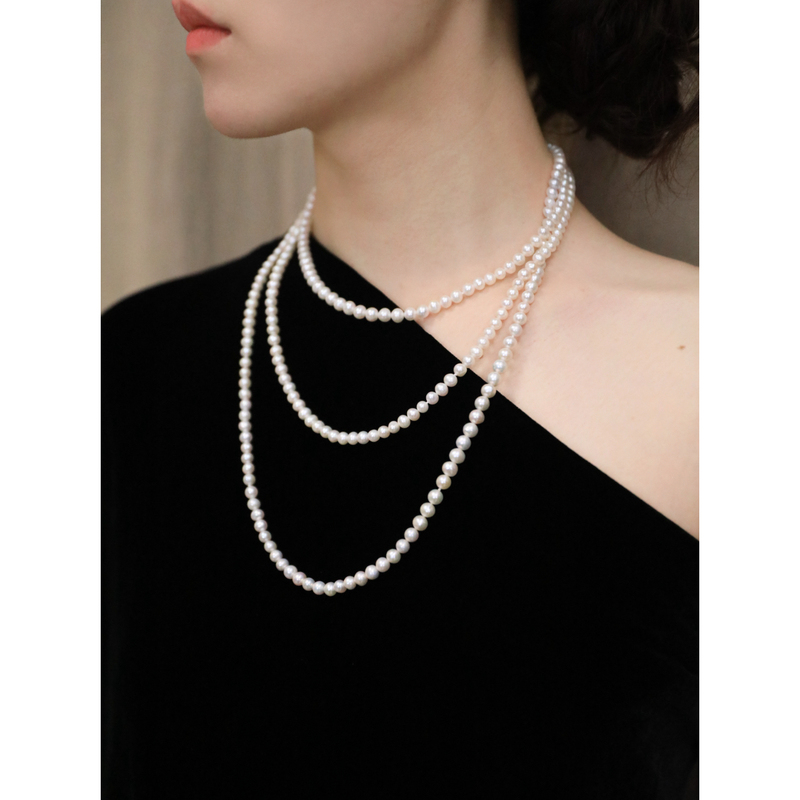 Oak Tree Natural New Freshwater Pearl Necklace for Women, Near Round Clavicle Necklace Bracelet Gift