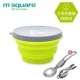 Gấp bát ăn trưa ngoài trời di động cắm trại dã ngoại silicone có thể thu vào du lịch bát nước cốc bé dao kéo - Hộp cơm điện sưởi ấm