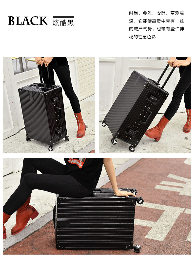 Xe đẩy hành lý khung nhôm vali phổ bánh xe nữ nam 26 sinh viên hộp mật khẩu 20 inch 24 hộp da 28 vali lock and lock 20 inch