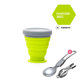 lock and lock hộp cơm giữ nhiệt Gấp bát ăn trưa ngoài trời di động cắm trại dã ngoại silicone có thể thu vào du lịch bát nước cốc bé dao kéo - Hộp cơm điện sưởi ấm hộp cơm hâm nóng bằng điện