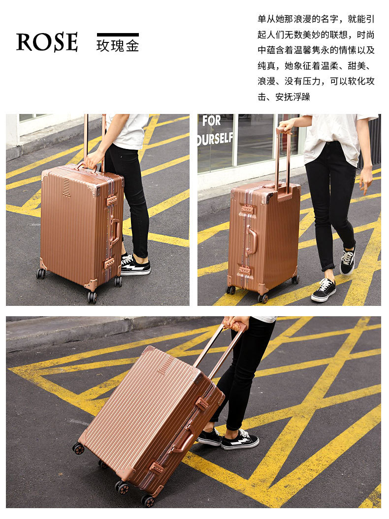 Xe đẩy hành lý khung nhôm vali phổ bánh xe nữ nam 26 sinh viên hộp mật khẩu 20 inch 24 hộp da 28 vali lock and lock 20 inch