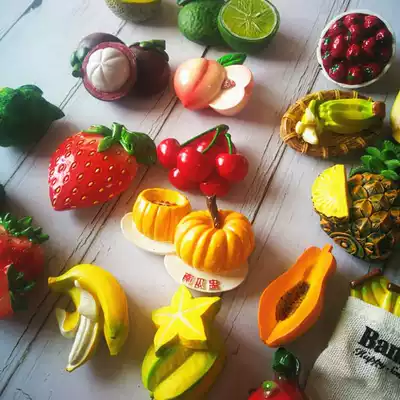 Three-dimensional simulation fruit refrigerator patch magnet magnet decorative paste message note home decorations cute creative corn