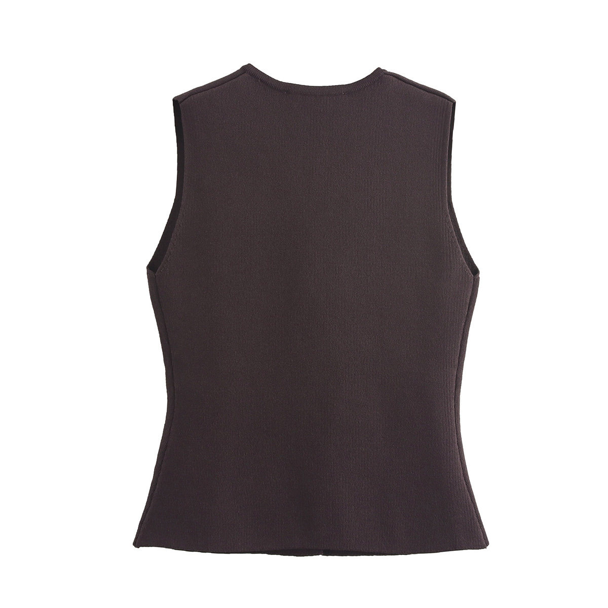 Женская жилетка kaslead 新款 女装 欧美风时尚简约金色纽扣饰针织背心式上衣