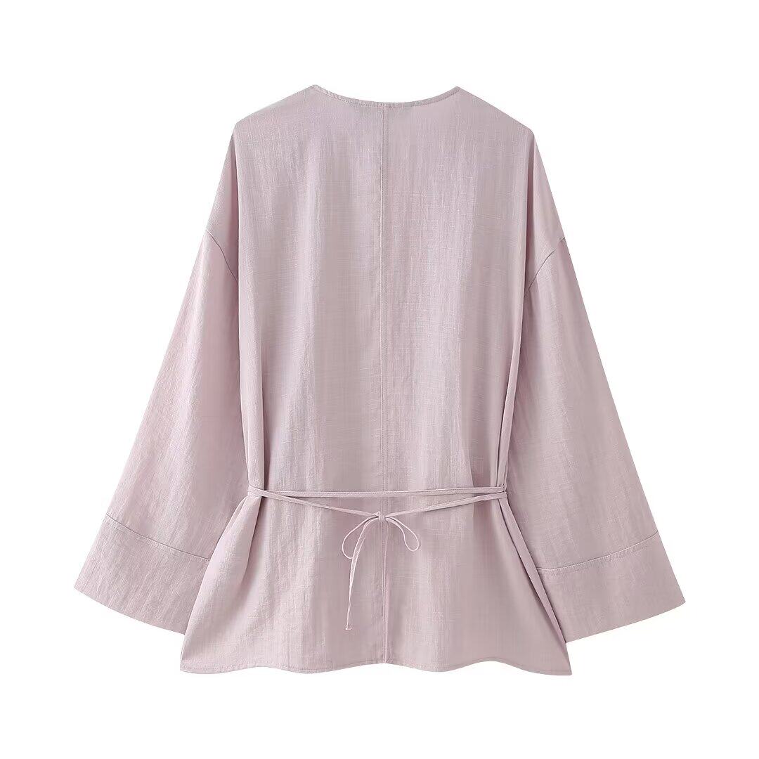 Стильные костюмы kaslead 新款 女装 欧美风双襟和服式外衣休闲裤 5427743 5427431