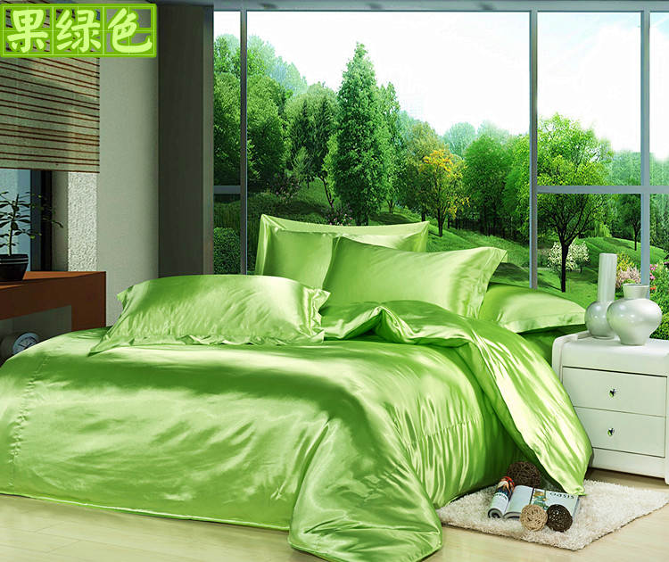 200 ngày lụa đích thực màu rắn lụa quilt cover mảnh duy nhất băng lụa quilt cover giường đôi duy nhất 1.5 giường 笠 mùa hè