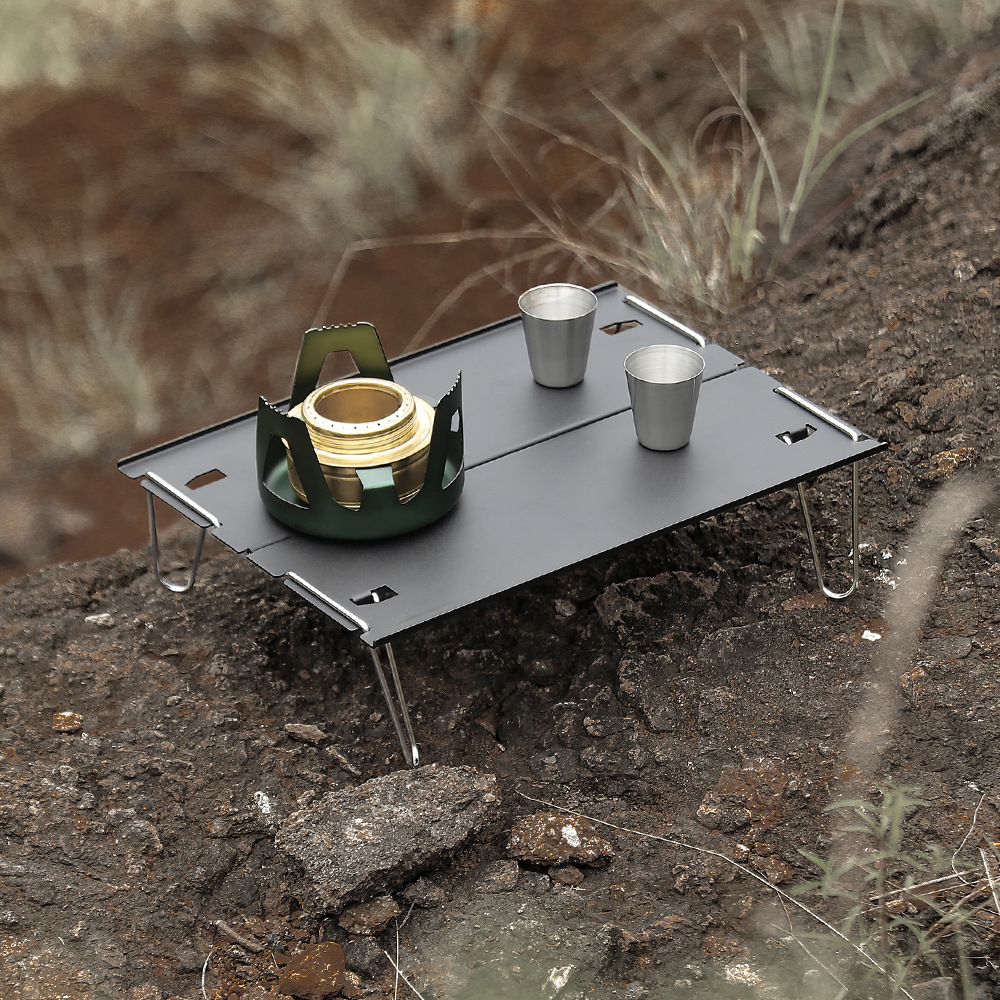 Outdoor aluminum plate table camping convenient folding table mini splicing aluminum alloy barbecue table multi-purpose camping tea table