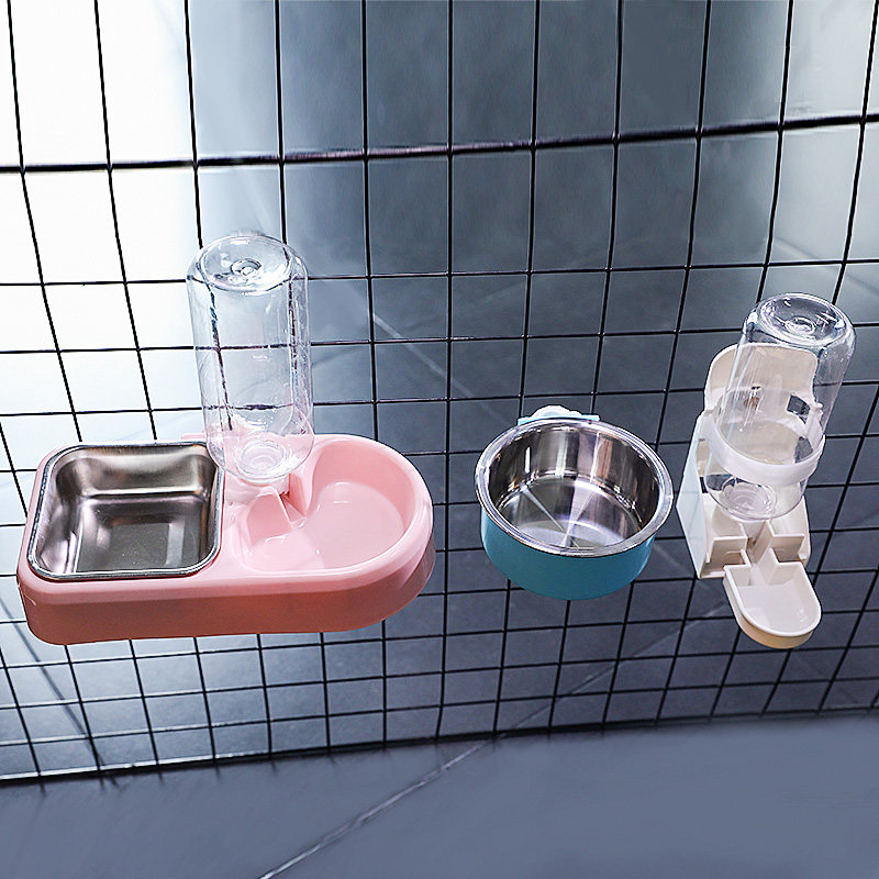 Cat bowls dog bowls fixed anti-overturning stainless steel suspended pet young cat rice bowls food kittens water bowls food bowls