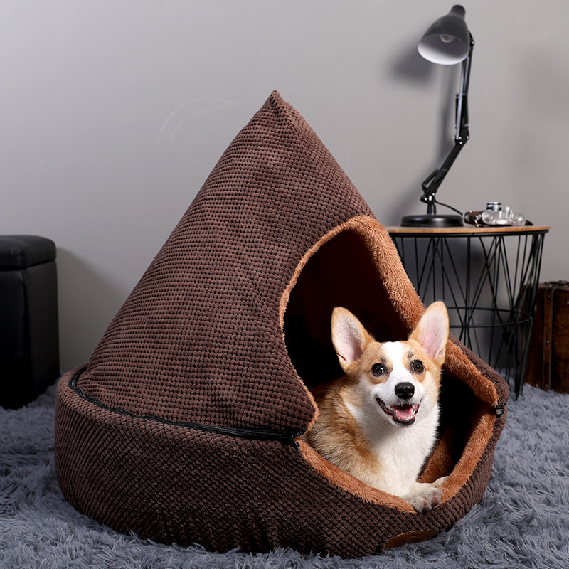 Dog Nest All Season Universal Removable Wash Summer Cool Mat House Type Cat Cowl Closed Summer Pet Pooch Supplies