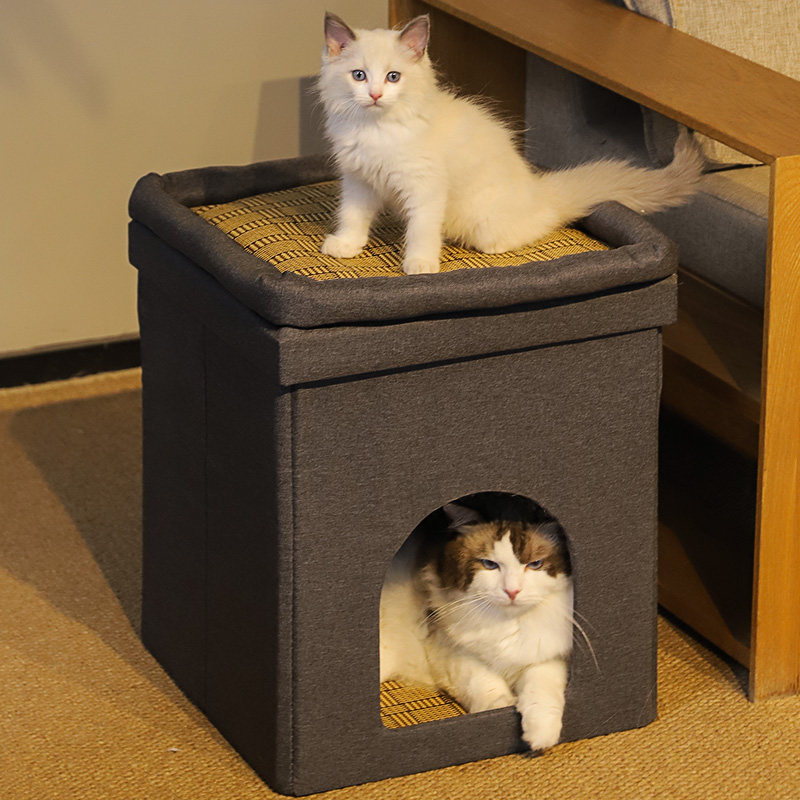 Cat Nest Winter Warm Hermetic Indoor Pet Sleeping Cat House Kitty Supplies Double Cat House All Season Universal