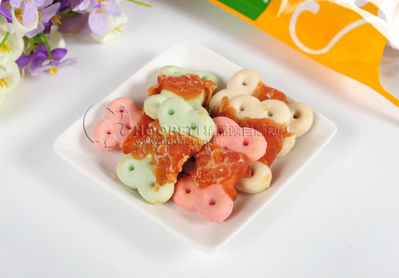 Gà con huayuan Bánh quy hình xương gà 80g chó con đào tạo đồ ăn nhẹ ngoài việc gây hôi miệng chó con ăn vặt hạt natural core