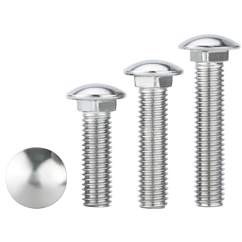 304 stainless steel carriage bolt 201 semicircle head GB12 square neck bridge shelving screw M4M5M6M8M10M12-Taobao