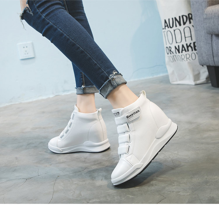 Mùa thu cao để tăng giày nữ 2018 Giày đế mới Velcro Gaobang Giày thường phiên bản Hàn Quốc hoang dã giày the thao nữ biti's