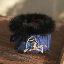 Mrs. Jin Original (bird language and flower fragrance) Tangs hand-warming treasure cloth cover Hanfu accessories photography cos props