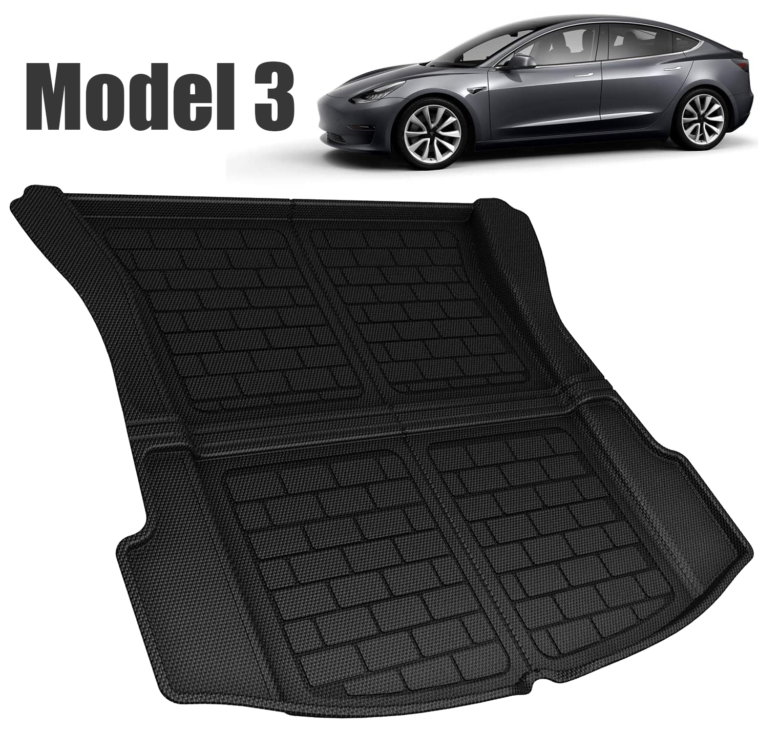 Suitable for Tesla Model3 fully surrounded trunk pad Waterproof wear-resistant tasteless high-quality rear compartment pad modification accessories